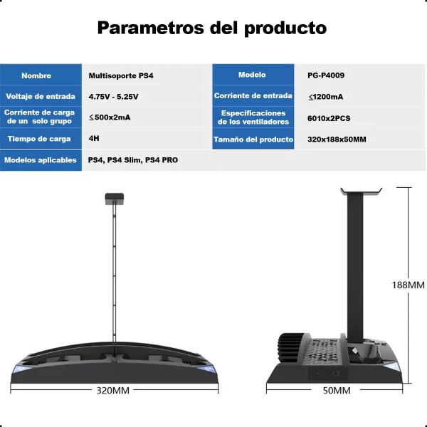 Soporte Con Refrigeracion PS4 Rumix Cl