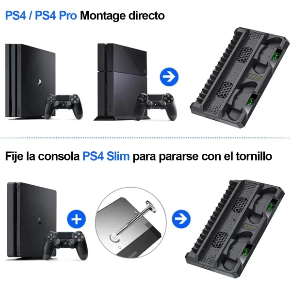 Base stand soporte ventilador para playstation 4 ps4 ps4 pro ps4 slim 6