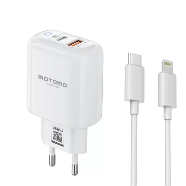 Cargador Carga Rapida 20W Dual De Pared Con Cable Lightning